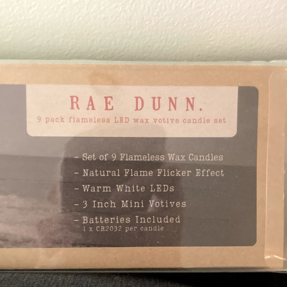 RAE DUNN nine pack, flameless, LED wax votive candles set. Rudolph and friends